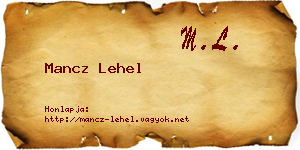 Mancz Lehel névjegykártya